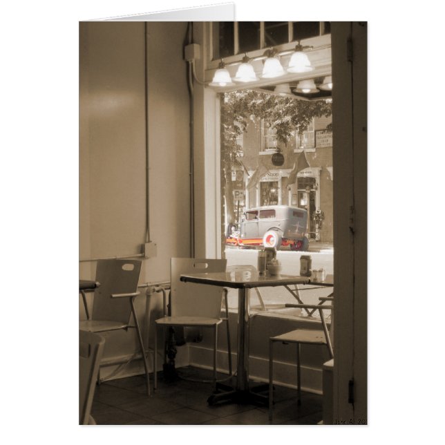 Kafékort för hot rod hälsningskort (Framsidan)