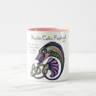 Kaffe 2003 för Austin Celtic Festlogotyp/Teamugg Två-Tonad Mugg