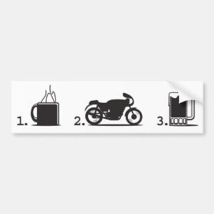 kaffe, 2wheels & öl - bildekal
