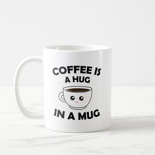Kaffe A Hug i Mugg Cute Kawaii (Vänster)