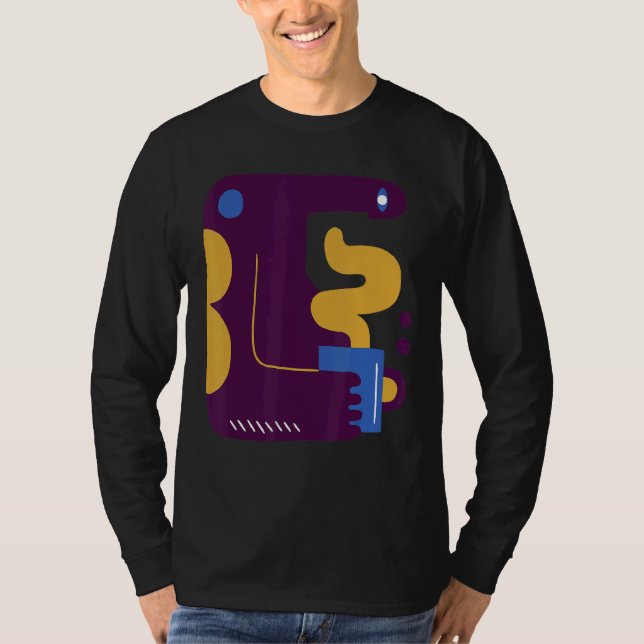 Kaffe Abstrakt Surreal Cymbols 1 T Shirt (Framsida)
