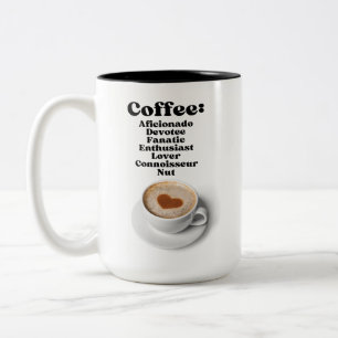 Kaffe: Aficionado Devotee Fanatic Enthusiast Kärle Två-Tonad Mugg