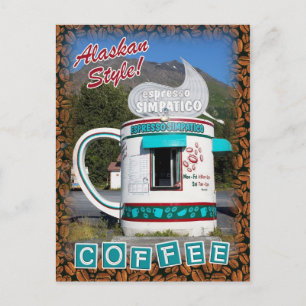 Kaffe. . . Alaska Stil! Vykort