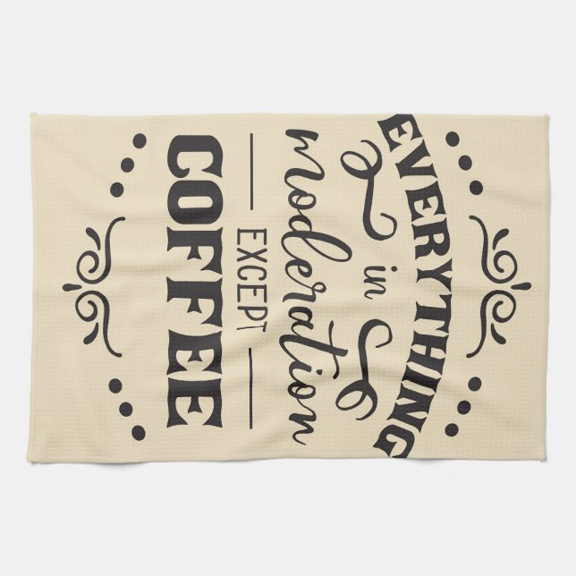 Kaffe allt i modellering utom kaffe kökshandduk (Horisontell)