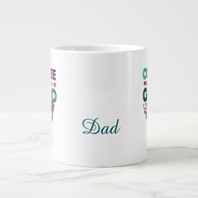 Kaffe Alltid En Bra Idé Pappa Jumbo Mugg (Framsidan)