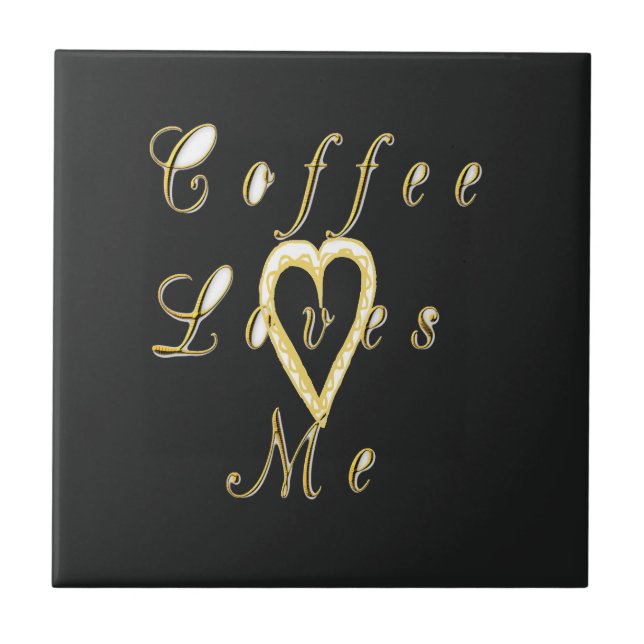 Kaffe älskar mig. kakelplatta (Framsidan)