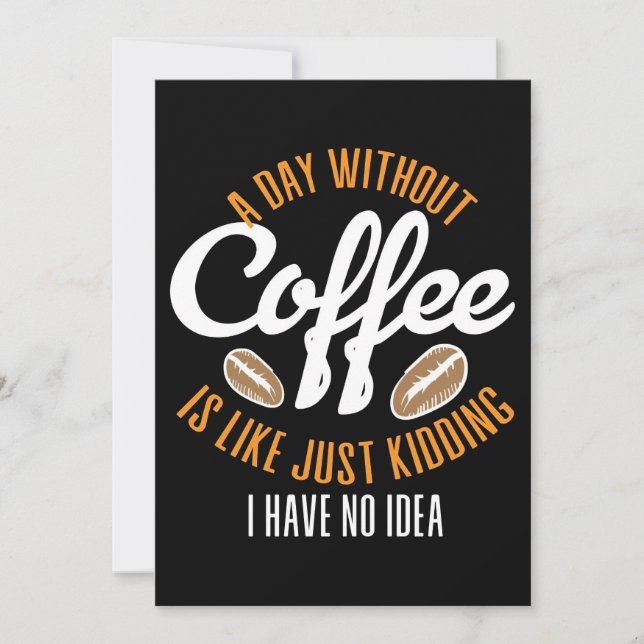 Kaffe Älskare A-dagen utan kaffebrist Inbjudningar (Framsida)