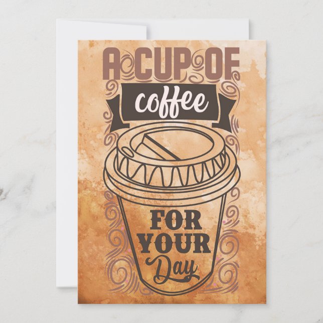 Kaffe Älskare A Kopp i kaffe Inbjudningar (Framsida)