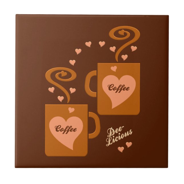 Kaffe-Älskare, anpassa Kakelplatta (Framsidan)