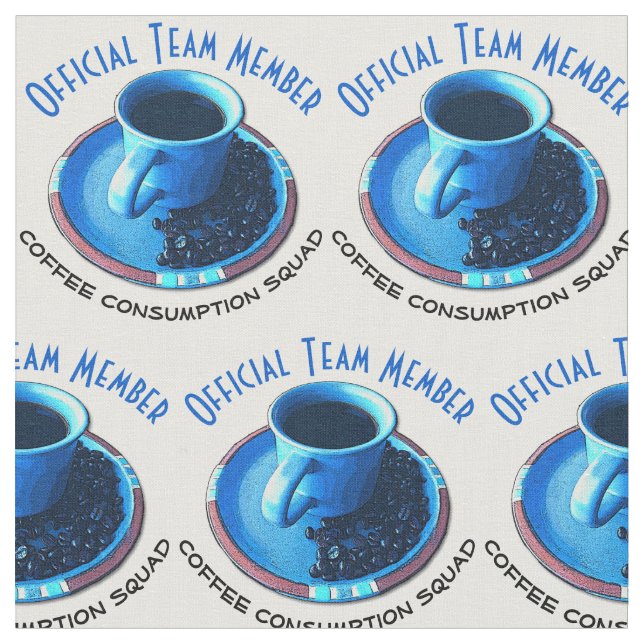 Kaffe Älskare Beans Kopp Team Medlemsdesign Tyg (Närbild)