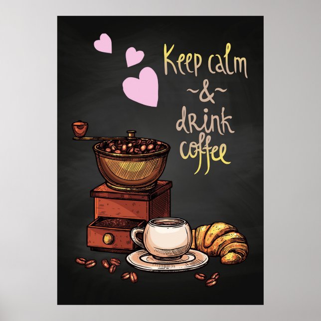 Kaffe Älskare Behålla, Lugn och kaffe Poster (Framsidan)