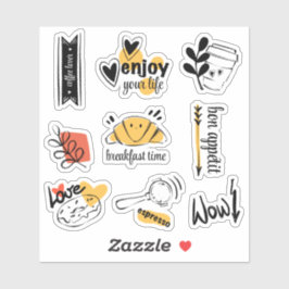 Kaffe Älskare Bläck Sketch Klistermärken