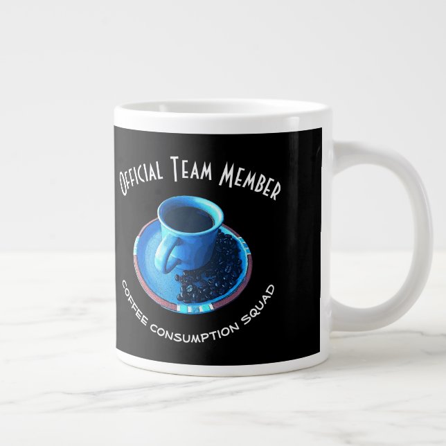 Kaffe Älskare Blue Kopp och Saucer Personlig Jumbo Mugg (Höger)