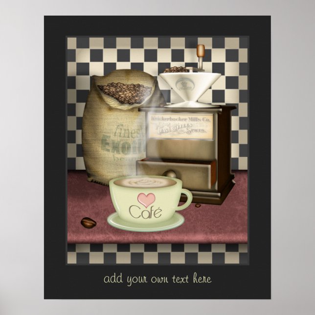Kaffe Älskare Café Kitchen Poster (Framsidan)