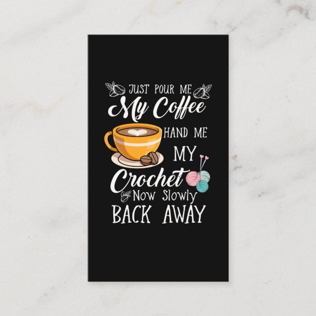 Kaffe Älskare Crochet Dam Crocheting Yarn Humor Visitkort (Framsida)