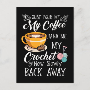 Kaffe Älskare Crochet Dam Crocheting Yarn Humor Vykort