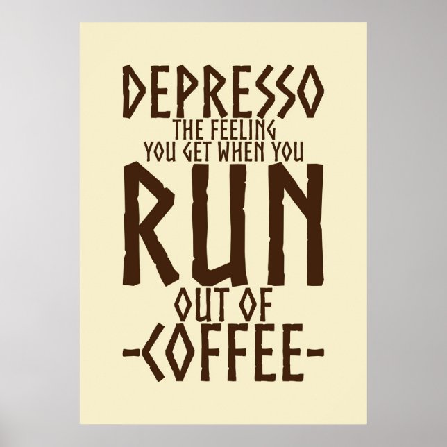 Kaffe Älskare Depresso Artwork Poster (Framsidan)