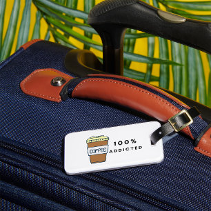 Kaffe Älskare design 100 % Beroende koffein Bagagebricka