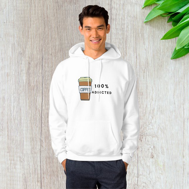 Kaffe Älskare design 100 % Beroende koffein Hoodie (Skapare uppladdad)