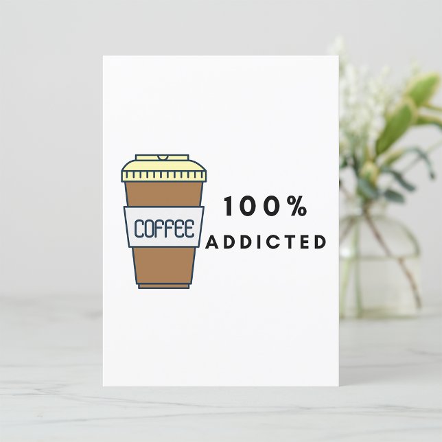 Kaffe Älskare design 100 % Beroende koffein Inbjudningar (Skapare uppladdad)
