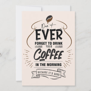Kaffe Älskare dricker ditt kaffe Tack Kort