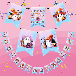 Kaffe Älskare Ghost Bunting Flaggor för barn födel