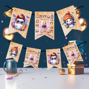 Kaffe Älskare Ghost Bunting Flaggor för barn födel