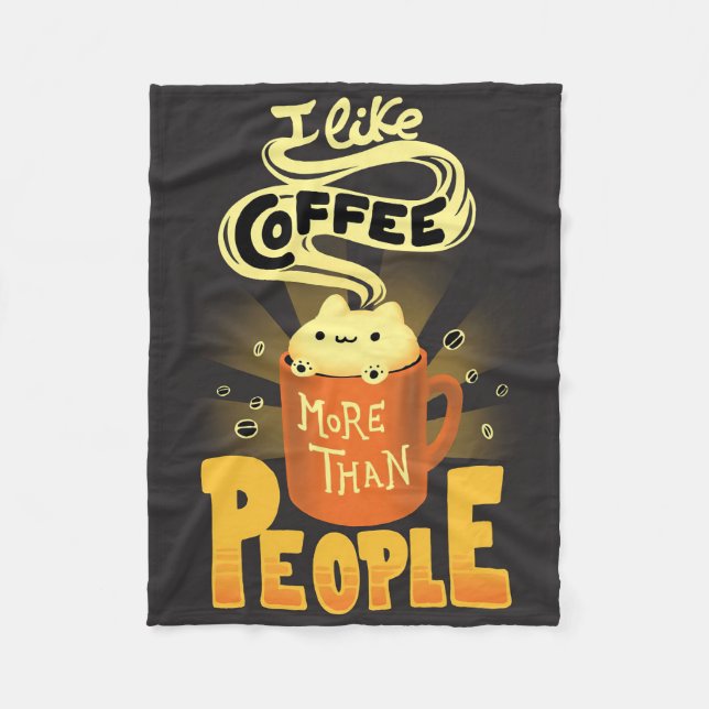 Kaffe Älskare gillar mer kaffe än människor Fleecefilt (Framsidan)