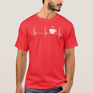 Kaffe Älskare Heartslag EKG Pulse Hett Espresso Co T Shirt