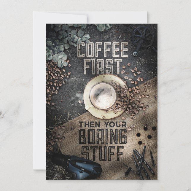 Kaffe Älskare-kaffe först, sedan vid Saker Spara Datumet (Framsida)