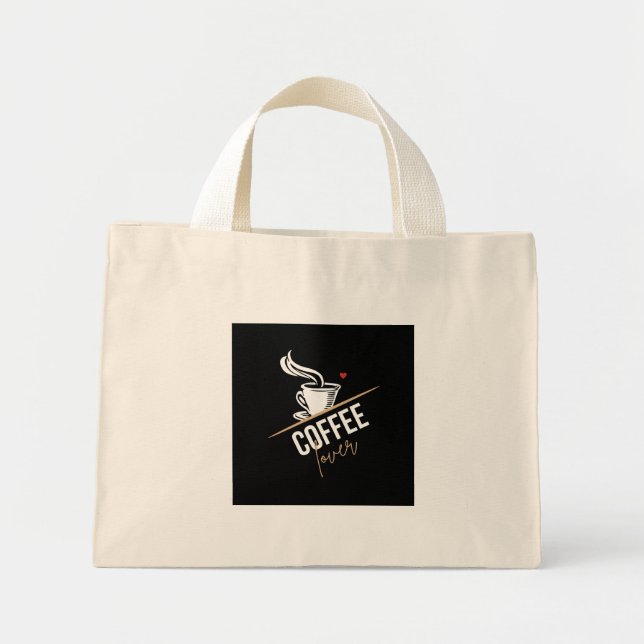 Kaffe Älskare-kaffe Mugg Mini Tygkasse (Framsidan)
