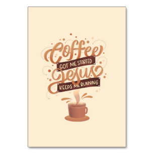 Kaffe Älskare-kaffe och Jesus Bordsnummer