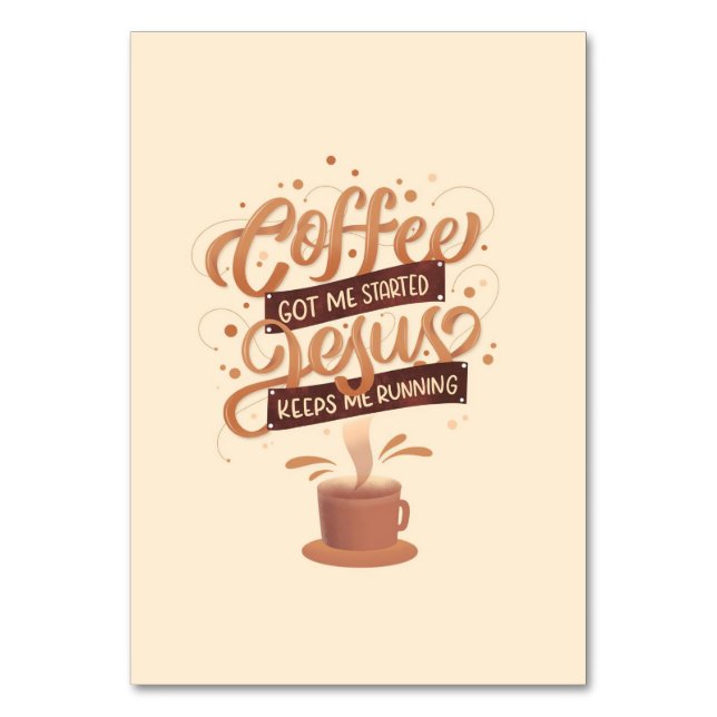 Kaffe Älskare-kaffe och Jesus Bordsnummer (Framsidan)