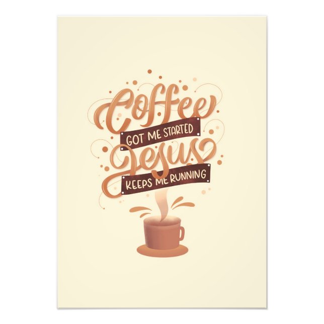 Kaffe Älskare-kaffe och Jesus Fototryck (Framsidan)