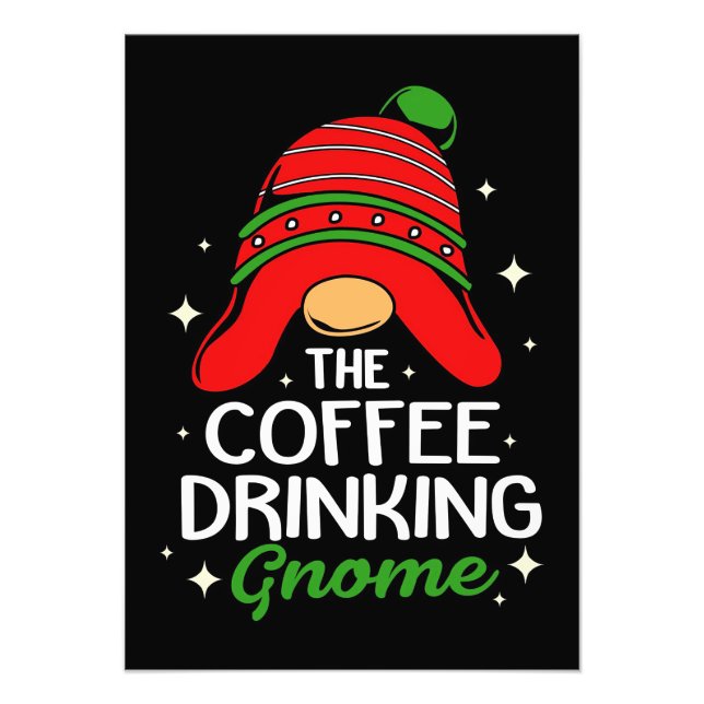 Kaffe Älskare: Kaffe som dricker Gnome Fototryck (Framsidan)