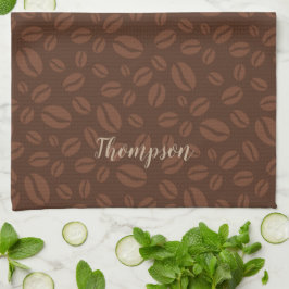 Kaffe Älskare Kitchen Towel | Coffee Beans Mönster Kökshandduk