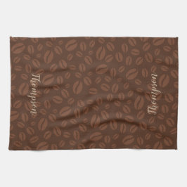 Kaffe Älskare Kitchen Towel | Coffee Beans Mönster Kökshandduk