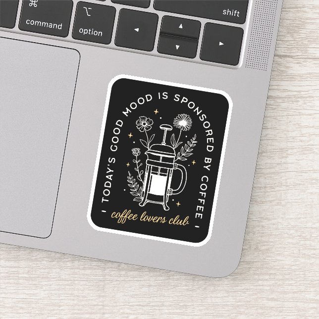 Kaffe älskare klubb - roliga citattecken klistermärken (Detalj)