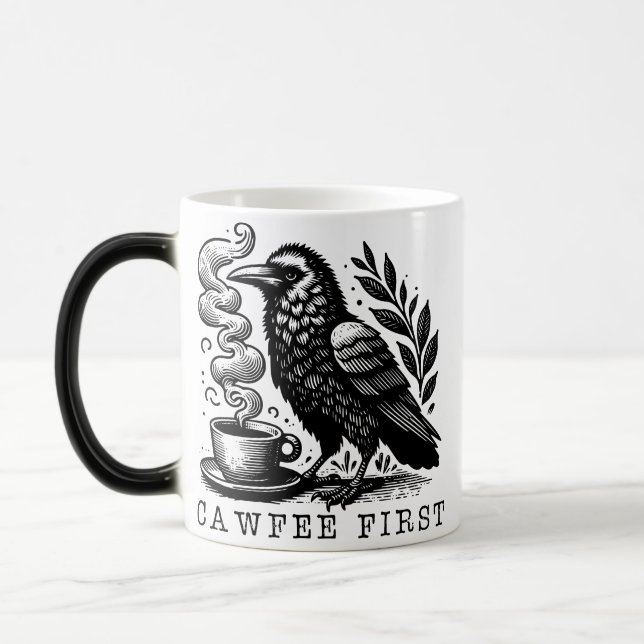 Kaffe Älskare Kopp, kaffe Humor Mugg, kaffeskämt,  Magisk Mugg (Vänster)