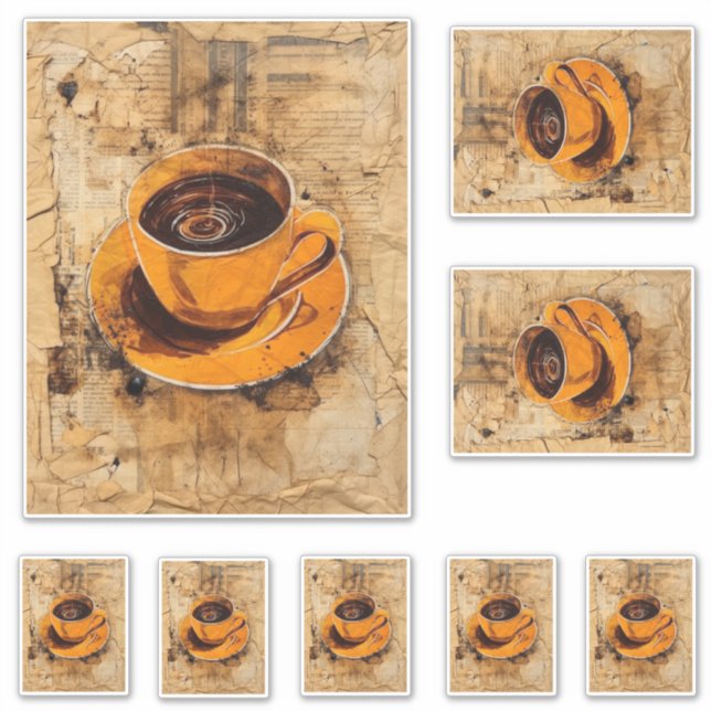 Kaffe Älskare kopp Klistermärken (Framsida)