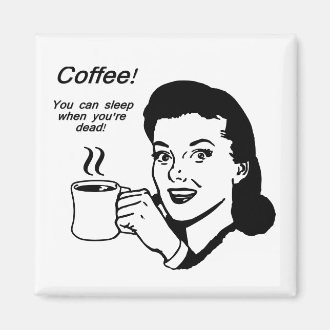 Kaffe, Älskare, magnet för 2 tum kvadrat (Framsidan)