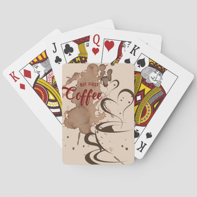 Kaffe Älskare men första kaffe Casinokort (Baksidan)