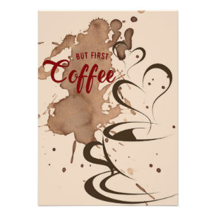 Kaffe Älskare men första kaffe Fototryck
