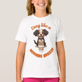 Kaffe Älskare morgon - utskriven Hund Poster T Shirt