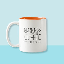 Kaffe älskare, morgontypografi humor Två-Tonad mugg