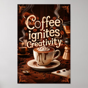 Kaffe Älskare Motiverande citat av kreativitet Poster