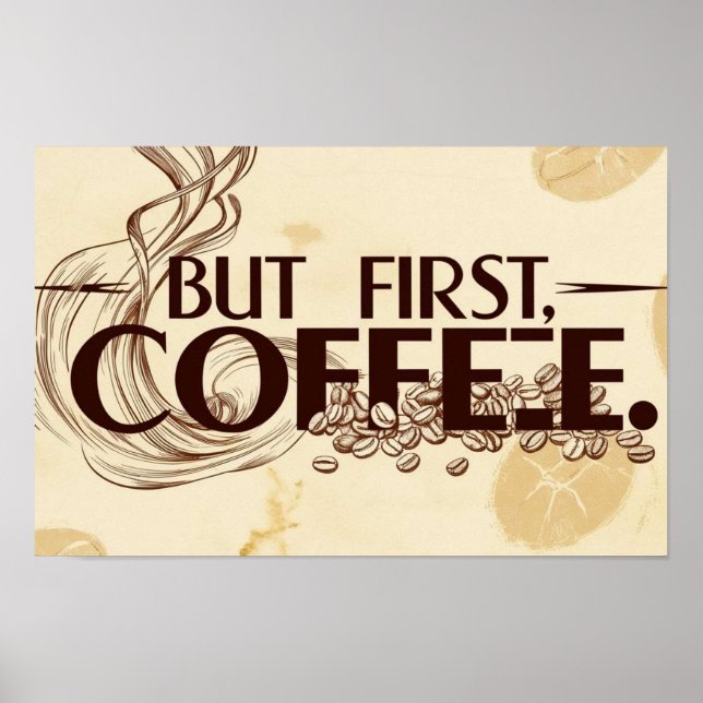 Kaffe Älskare-offerten poster ångvirvelar (Framsidan)
