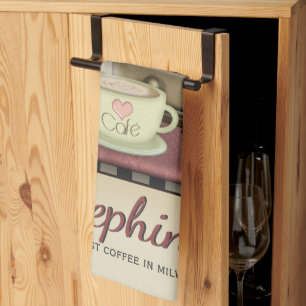 Kaffe Älskare Retro Café Middag Kökshandduk