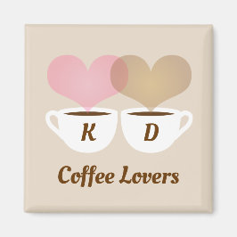 Kaffe Älskare Rosa Brown Anpassningsbar Monogram I Magnet