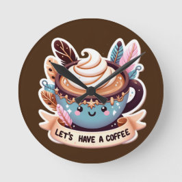 Kaffe Älskare Rund Klocka